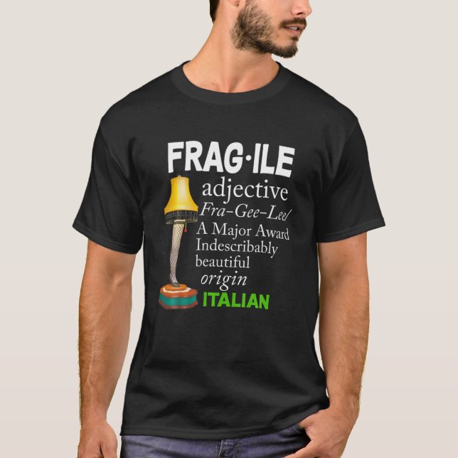 Christmas Leg Lamp Fragile Definition Funny Major T-Shirt (Front)