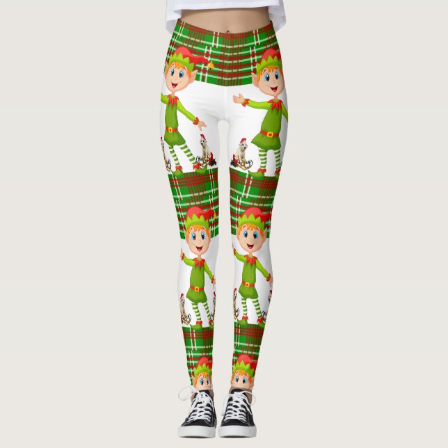 Christmas Leggings, Elf Leggings (Front)