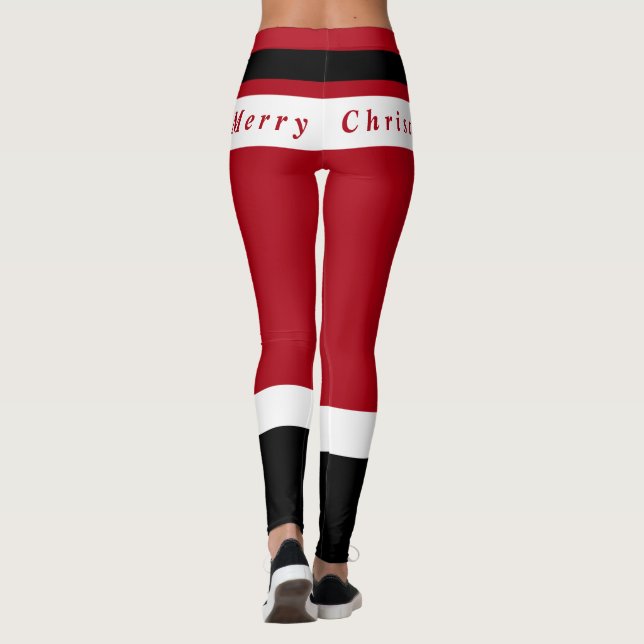 Christmas Leggings Santa Claus Gift Funny (Back)