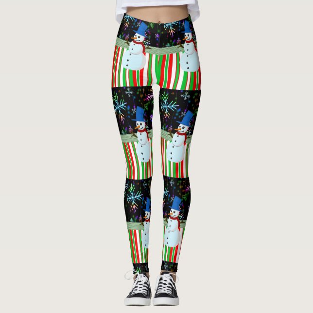 Christmas Leggings, Snowman Leggings (Front)