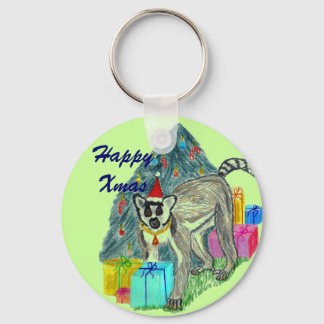 Christmas Lemur Keychain