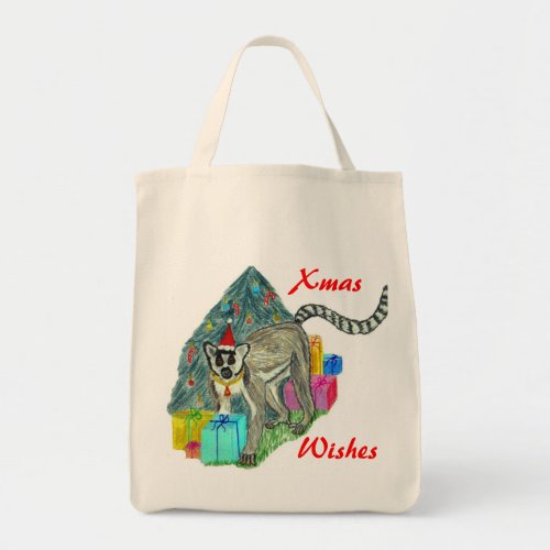 Christmas Lemur Tote Bag