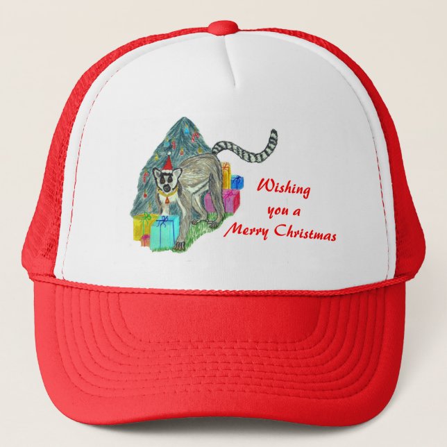 Christmas Lemur Trucker Hat (Front)