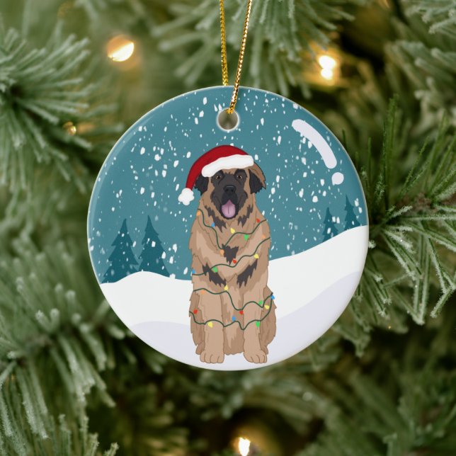Christmas Leonberger Ceramic Ornament (Tree)