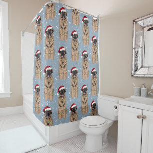 Christmas Leonberger   Shower Curtain