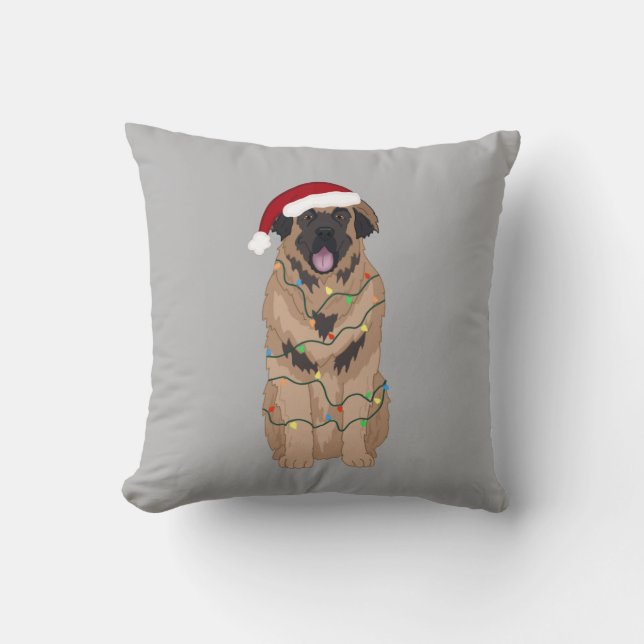 Christmas Leonberger  Throw Pillow (Front)