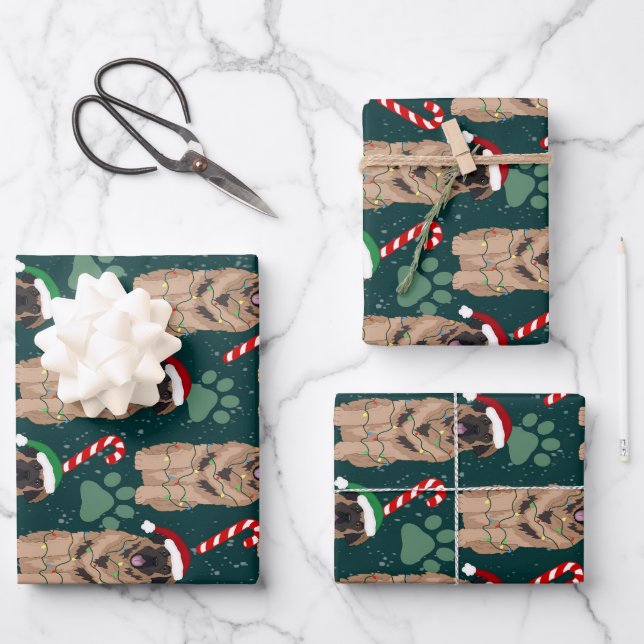 Christmas Leonberger  Wrapping Paper Sheets (Front)