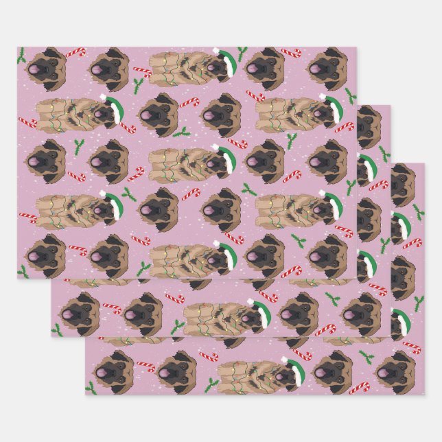 Christmas Leonberger  Wrapping Paper Sheets (Set)