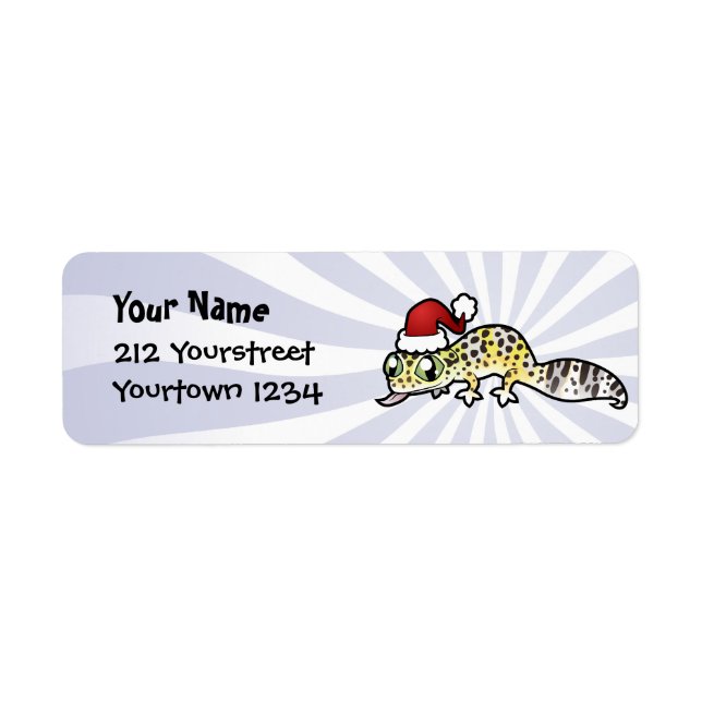 Christmas Leopard Gecko Label (Front)