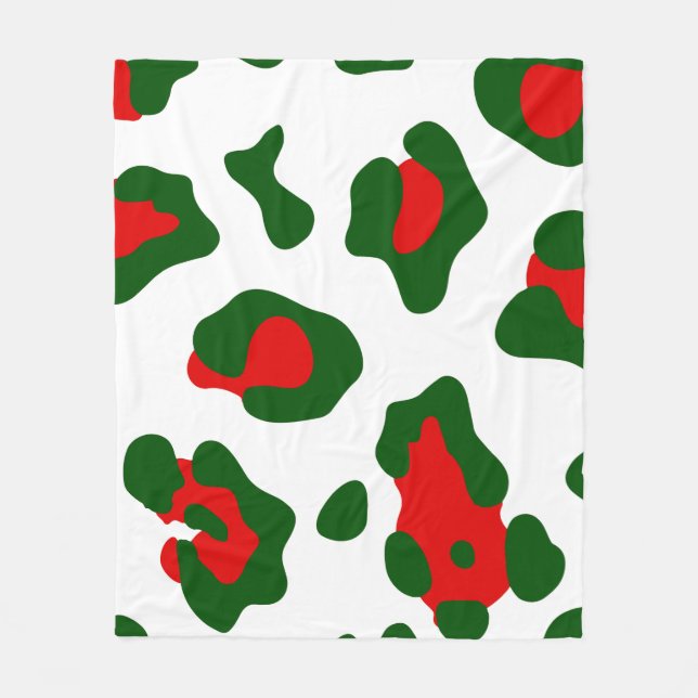 christmas leopard print fleece blanket (Front)