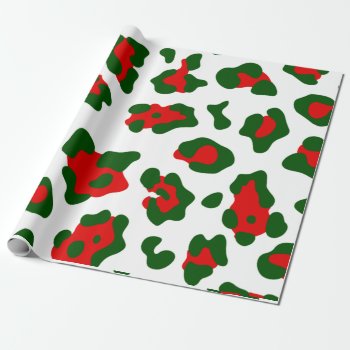 Christmas Leopard Print Wrapping Paper by funnychristmas at Zazzle