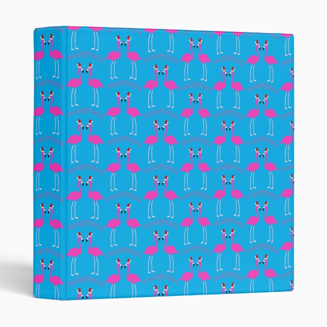 Christmas Lesbian Flamingos Flamingo Belles 3 Ring Binder (Front/Spine)