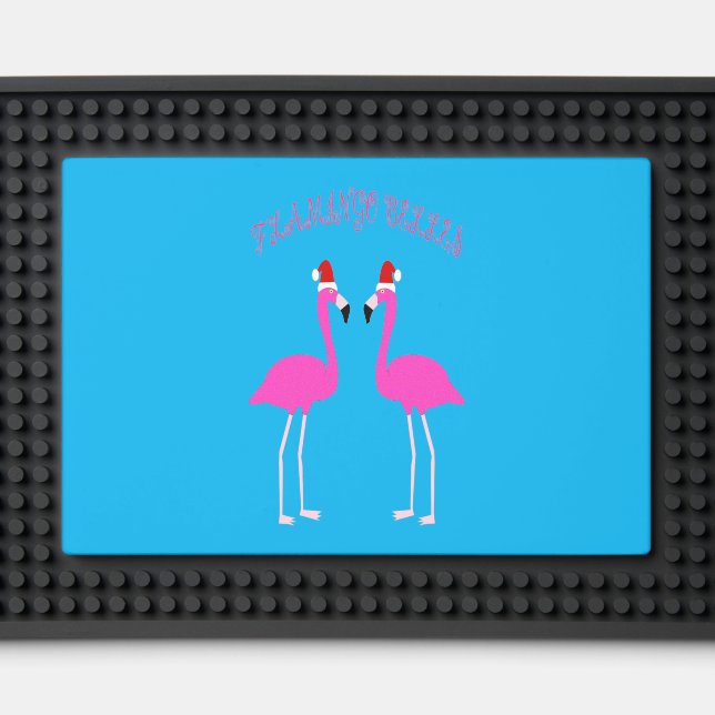 Christmas Lesbian Flamingos Flamingo Belles Bar Mat (Front (Close Up))