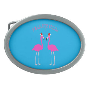 Christmas Lesbian Flamingos Flamingo Belles Belt Buckle