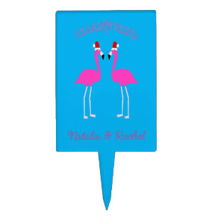 Christmas Lesbian Flamingos Flamingo Belles Custom Cake Topper