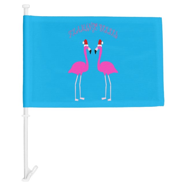 Christmas Lesbian Flamingos Flamingo Belles Custom Car Flag (Front)