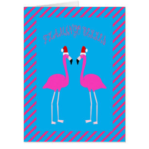Christmas Lesbian Flamingos Flamingo Belles Custom Card