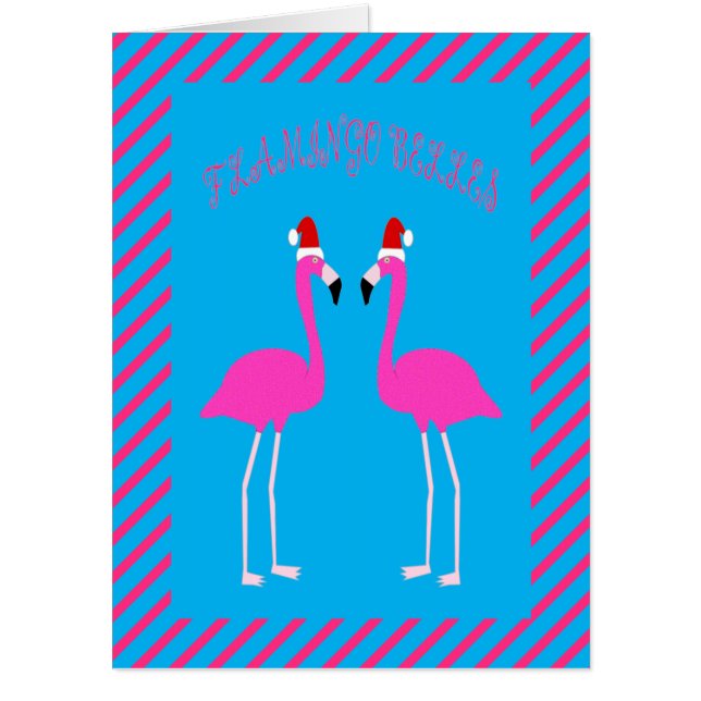 Christmas Lesbian Flamingos Flamingo Belles Custom Card (Front)
