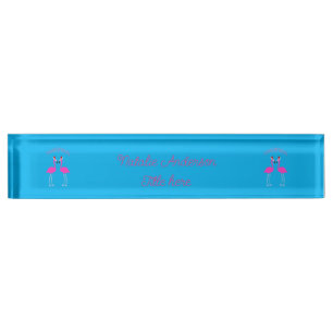 Christmas Lesbian Flamingos Flamingo Belles Custom Desk Name Plate