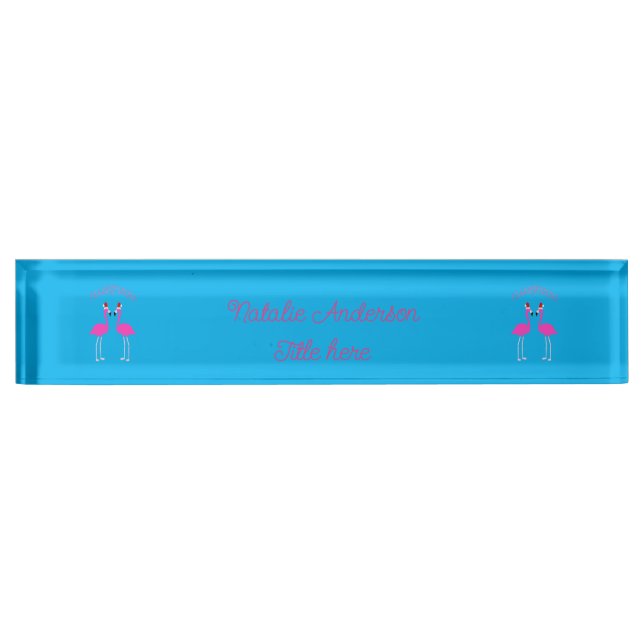 Christmas Lesbian Flamingos Flamingo Belles Custom Desk Name Plate (Front)