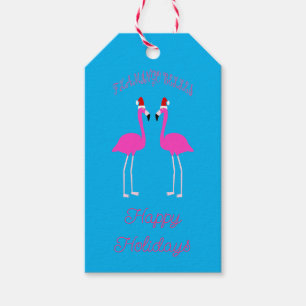Christmas Lesbian Flamingos Flamingo Belles Custom Gift Tags