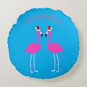 Christmas Lesbian Flamingos Flamingo Belles Custom Round Pillow
