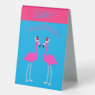 Christmas Lesbian Flamingos Flamingo Belles Custom Table Tent