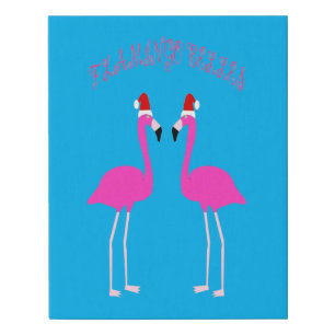 Christmas Lesbian Flamingos Flamingo Belles Faux Canvas Print