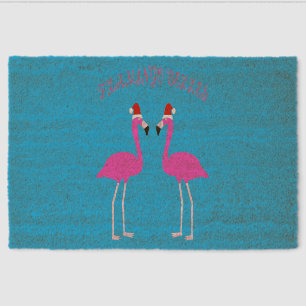 Christmas Lesbian Flamingos Flamingo Belles Fiber Doormat