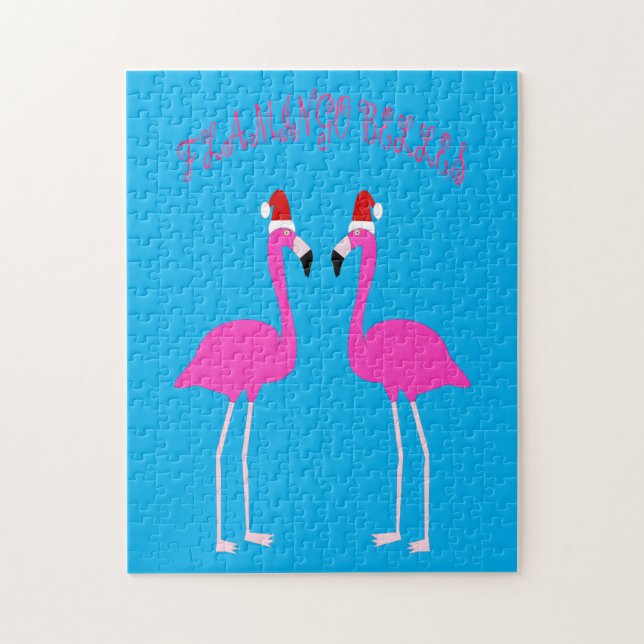 Christmas Lesbian Flamingos Flamingo Belles Jigsaw Puzzle (Vertical)