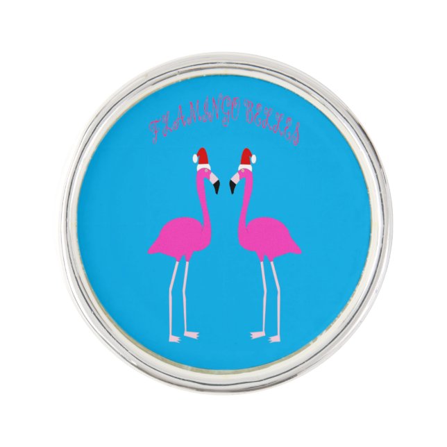 Christmas Lesbian Flamingos Flamingo Belles Lapel Pin (Front)