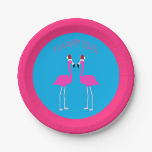 Christmas Lesbian Flamingos Flamingo Belles Paper Plates