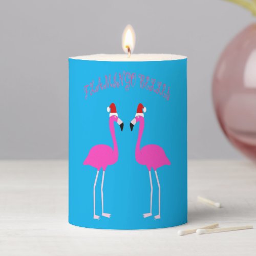 Christmas Lesbian Flamingos Flamingo Belles Pillar Candle