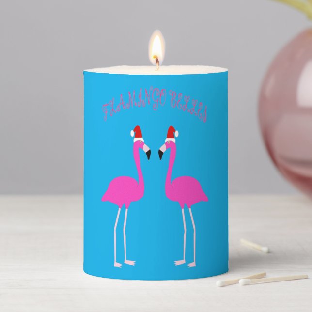 Christmas Lesbian Flamingos Flamingo Belles Pillar Candle (In Situ)