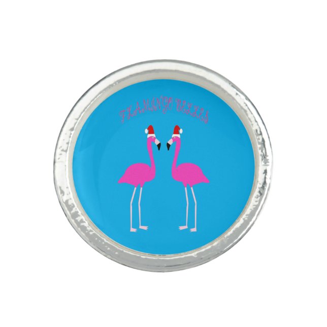Christmas Lesbian Flamingos Flamingo Belles Ring (Front)