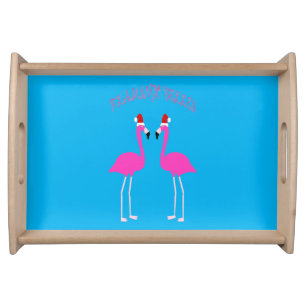 Christmas Lesbian Flamingos Flamingo Belles Serving Tray