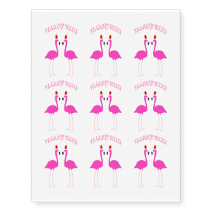 Christmas Lesbian Flamingos Flamingo Belles Temporary Tattoos