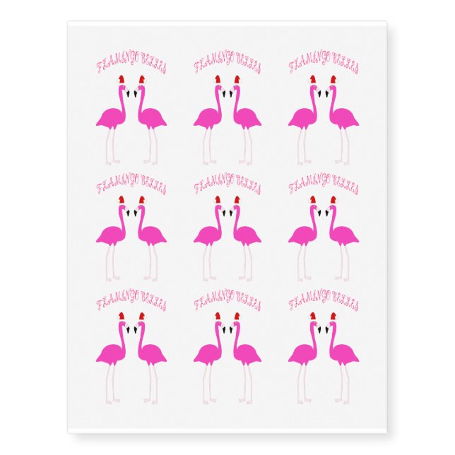 Christmas Lesbian Flamingos Flamingo Belles Temporary Tattoos (Front)