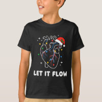Christmas Let It Flow Cardiac Heart Funny Nurse Ho