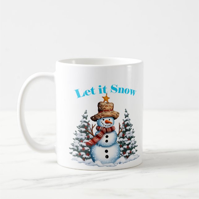 Christmas Let it Snow Snowman Mug 11oz (Left)