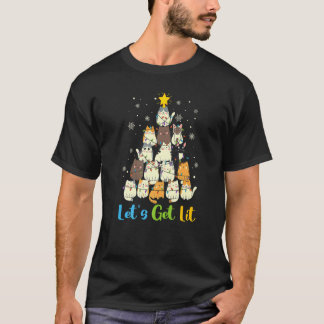 Christmas Let's Get Lit Cats Christmas Tree Cat T-Shirt