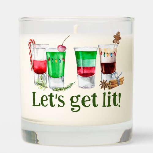 Christmas Lets Get Lit Funny Party Scented Candle