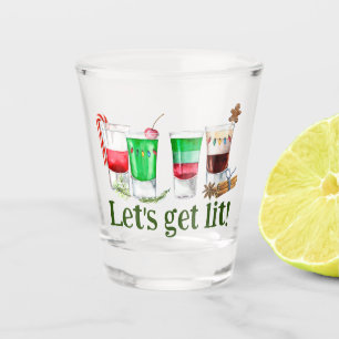 Christmas Let's Get Lit Funny Party Shot Glass