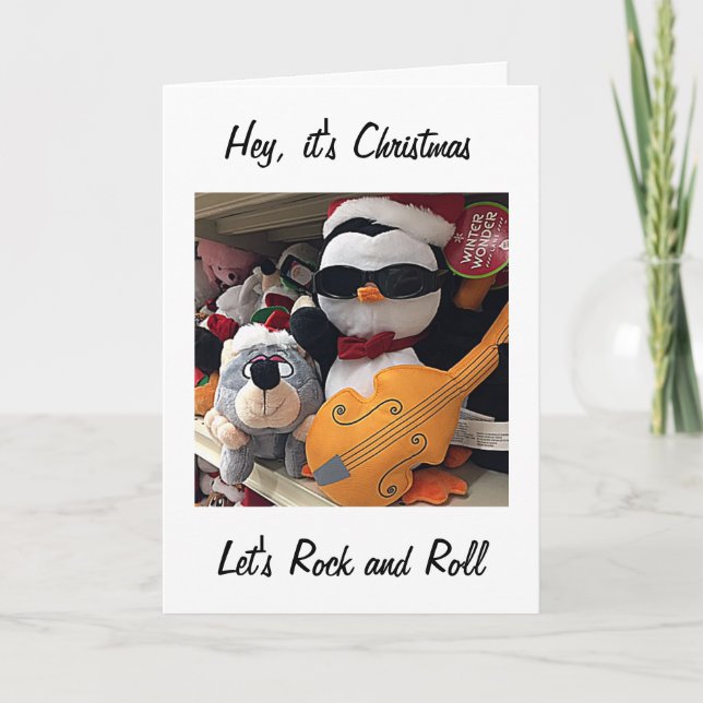 CHRISTMAS=LET'S ROCK/ROLL=READY TO CELEBRATE HOLIDAY CARD (Front)