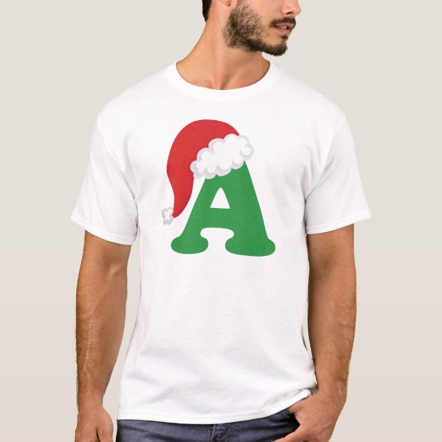 Christmas Letter A Alphabet Shirt (Front)