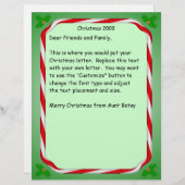 Christmas letter Candy Cane Border (Front/Back)