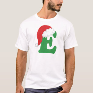 Christmas Letter E Alphabet T-Shirt