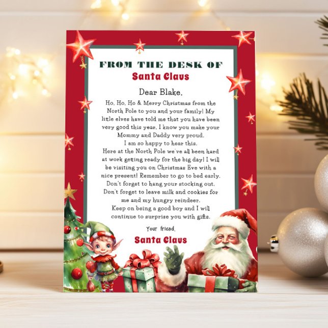 Christmas letter from Santa and Elf  Invitation (Creator Uploaded)