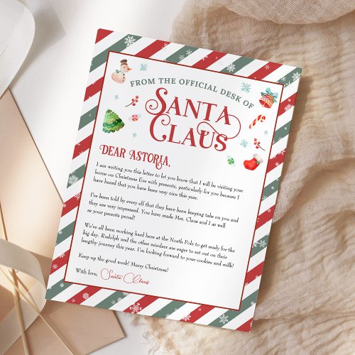 Christmas Letter From Santa Claus Personalized