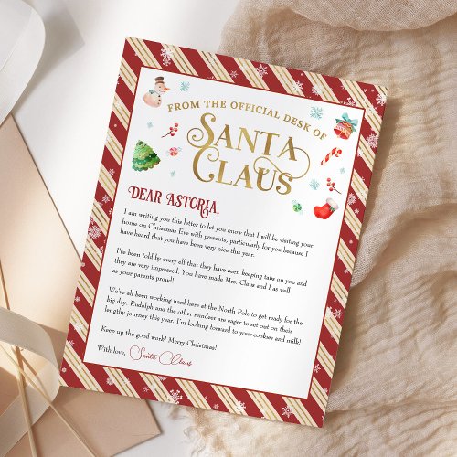 Christmas Letter From Santa Claus Personalized